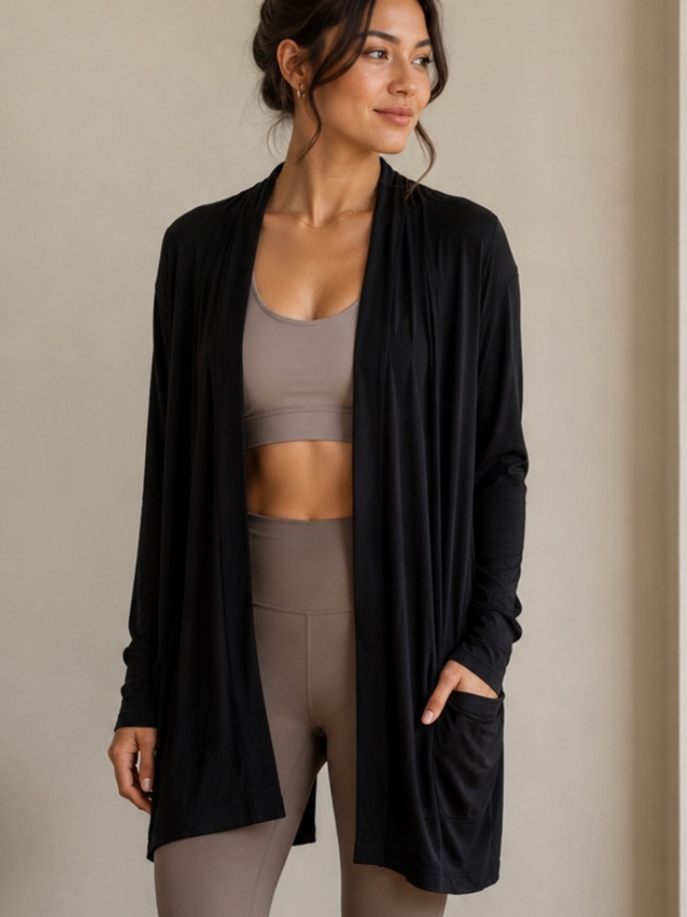 Prana Navy Blue Open Front Cardigan | Yoga Pilates Lounge